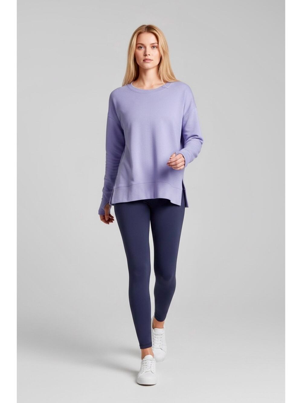 Athleta Women's Soft Coaster Luxe Sweatshirt Serendipity Blue Size M NWT